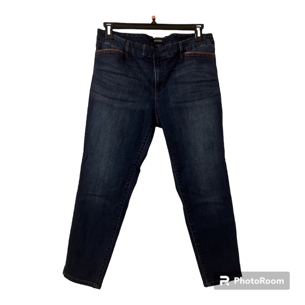 White House Black Market Womens Dark Wash Skinny Crop Size 14 Jeans